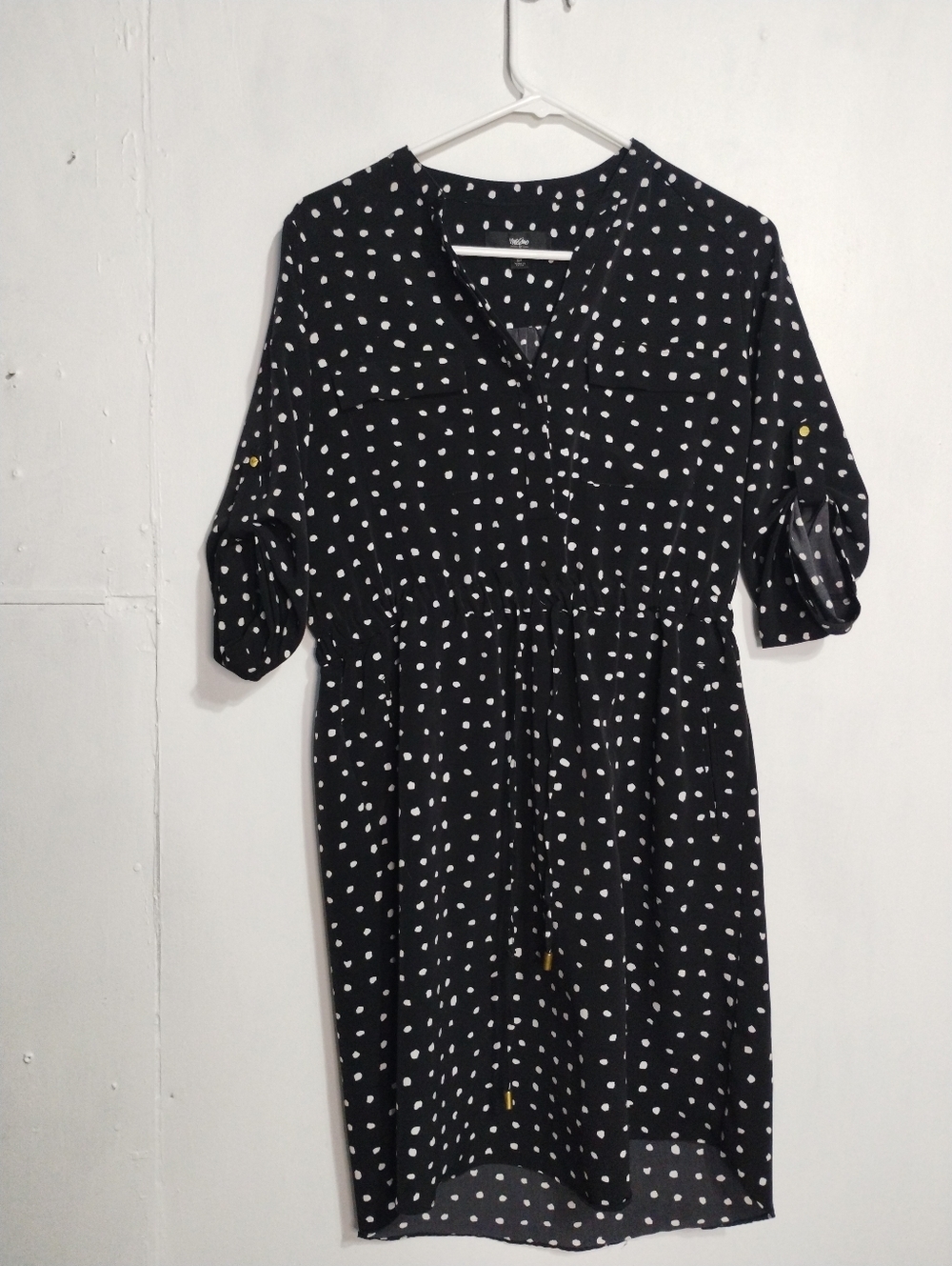 Mossimo Supply Co. Black Dress with White Polka Dots